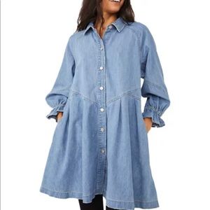 Free People Hannah Mini denim Dress- Sunday morning